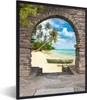MuchoWow® Gerahmtes Poster Strand - Palme - Blick - Meer - Produktbild-Vorschau 1
