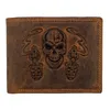 RFID Büffelleder Geldbörse Totenkopf Motiv Skull & Pistols Produktbild-Vorschau 1