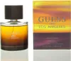 A bottle of Guess 1981 Los Angeles Eau de Toilette for men and its packaging are displayed side-by-side on a white background. Voir les images du produit