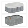 Relaxdays Aufbewahrungskorb 3er Set, Stoffbezug, Bambus, Produktbild-Vorschau 6