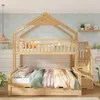 Kinder-Etagenbett 90x200 & 140x200 cm mit Giebeldach, Produktbild-Vorschau 9