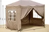 Faltpavillon 2 x 3 m Braunbeige, 4 Easy-Klett Seitenwände Produktbild-Vorschau 2