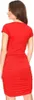 Damen Kleid Wasserfallausschnitt Raffungen; Rot Produktbild-Vorschau 2