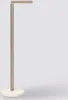 A floor lamp with a marble base and a gold-colored pole. Podgląd zdjęcia produktu