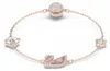 Swarovski Zwaan Armband, Zwaan, Roze, Roségouden plating Productafbeelding-voorbeeld 1