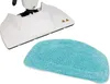 A close-up view of a white steam mop head with a light blue cleaning pad. Anteprima dell’immagine prodotto