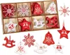 BRUBAKER 24-TLG. Weihnachtsanhänger Set - Baumschmuck Rot Produktbild-Vorschau 1