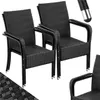 Several black rattan chairs are stacked and displayed against a white background. Produktbild-Vorschau