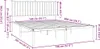 A diagram showing the dimensions of a metal bed frame. Podgląd zdjęcia produktu