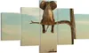 Bild auf Leinwand - Leinwandbild - 5 Teile - Elefant Produktbild-Vorschau 1