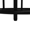A close-up view of the base of a black table with its legs. Produktbild-Vorschau