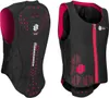 Two views of a black and pink ski/snowboard protective vest. Anteprima dell’immagine prodotto