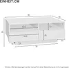 A technical drawing of a white coffee table with dimensions indicated. Náhled obrázku produktu