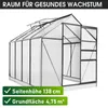 BRAST Gewächshaus Aluminium mit Fundament | 250x190x195cm | Produktbild-Vorschau 9