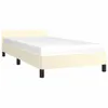 vidaXL Bettgestell mit Kopfteil Creme 90x200 cm Kunstleder Produktbild-Vorschau 4