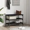 vidaXL Lavice na boty černá 70x38,5x49 cm Materiál na bázi Náhled obrázku produktu 3