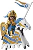 A toy knight figure on a horse, with a flag. Podgląd zdjęcia produktu