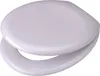 A white toilet seat is shown from a slightly elevated angle against a white background. Produktbild-Vorschau