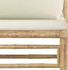 6-tlg. Garten-Lounge-Set mit Cremeweißen Kissen Bambus Produktbild-Vorschau 6