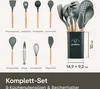 Set di 8 utensili da cucina in legno - Silicone resistente Anteprima dell’immagine prodotto 3