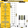 Izrielar Aluminium Teleskopleiter 3,2M, Leiter Ausziehbar Produktbild-Vorschau 2