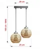 LUXOLAR Lampa wisząca Natural Bamboo 2 płomienie E27 60 W - Podgląd zdjęcia produktu 3
