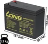 Akumulator Kung Long 12V 10Ah Akumulator ołowiowo-żelowy Podgląd zdjęcia produktu 2