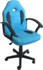 A blue and black gaming chair is shown from a three-quarter front view against a white background. Produktbild-Vorschau
