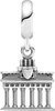 A silver charm shaped like the Brandenburg Gate. Produktbild-Vorschau