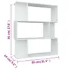 vidaXL Bücherregal/Raumteiler Weiß 80x24x96 cm Produktbild-Vorschau 9