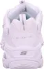 The back view of a white Skechers sneaker. Voir les images du produit