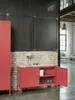 BELIANI Metallschrank Rot Stahl 100 x 40 x 65 cm Sideboard Produktbild-Vorschau 6