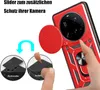 A close-up of a red phone case with a camera slider, showing how to remove and install it. Produktbild-Vorschau