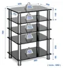 Audio Rack met 5 planken van gehard glas - TV tafel voor Productafbeelding-voorbeeld 3