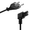 deleyCON 2m Netzkabel Typ C Eurostecker auf C7 Buchse 90° - Produktbild-Vorschau 3