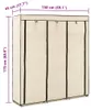 vidaXL Šatní skříň s policemi a tyčemi krémová 150x45x175cm Náhled obrázku produktu 6