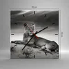 Wanduhr - Quadrat - Glasuhr - Tierwelt weiblich katze Tier Produktbild-Vorschau 3