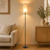 ZMH Vloerlamp met stoffen kap, woonkamer, LED staande lamp, Productafbeelding-voorbeeld 12