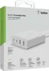 The image shows the retail packaging of a Belkin 4-Port GaN Charger. Náhled obrázku produktu