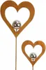 2x Gartenstecker "Herz" aus Metall in Rost Optik, mit Produktbild-Vorschau 4