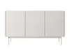 A front view of a light-colored cabinet with three doors on thin metal legs. Anteprima dell’immagine prodotto