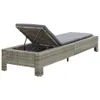 vidaXL Sonnenliege mit Auflage Grau Poly Rattan Produktbild-Vorschau 7
