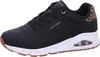 A black Skechers sneaker with leopard print detailing on the heel. Anteprima dell’immagine prodotto
