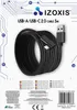 The image shows the packaging of a black USB-A/USB-C 2.0 cable, with the product coiled in the center. Podgląd zdjęcia produktu
