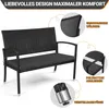 Eikuavons Polyrattan Gartenbank Schwarz 2-Sitzer mit Produktbild-Vorschau 5