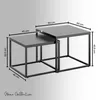 Couchtisch 2er Set mit Metallgestell, Wohnzimmertisch Produktbild-Vorschau 2