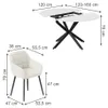 Set di tavoli da pranzo Vicco Loyd Bianco/Nero 120 x 120 cm Anteprima dell’immagine prodotto 2