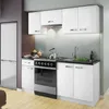 Küchenmöbel-Set weiß glänzend 5 Stück 180 cm Produktbild-Vorschau 4