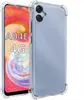 A transparent phone case is shown on a white background, with a phone inside it. Produktbild-Vorschau