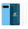 A light blue phone case and two clear screen protectors are displayed against a white background. Produktbild-Vorschau